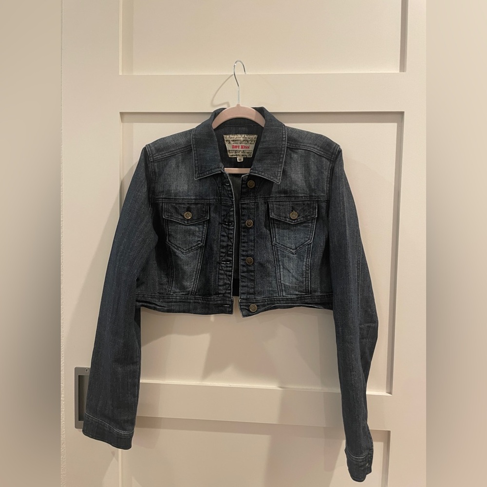 Hot Kiss Cropped Denim Jean Jacket XL